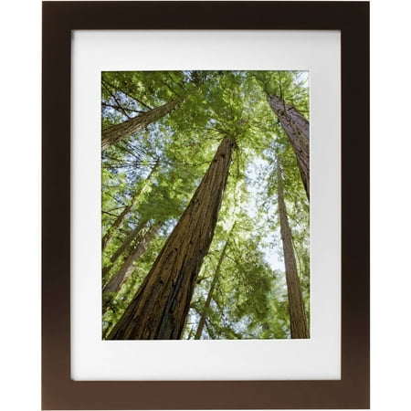 Mainstays Museum 14" x 18" Matted to 11" x 14" Solid Wood Picture Frame, Mahogany