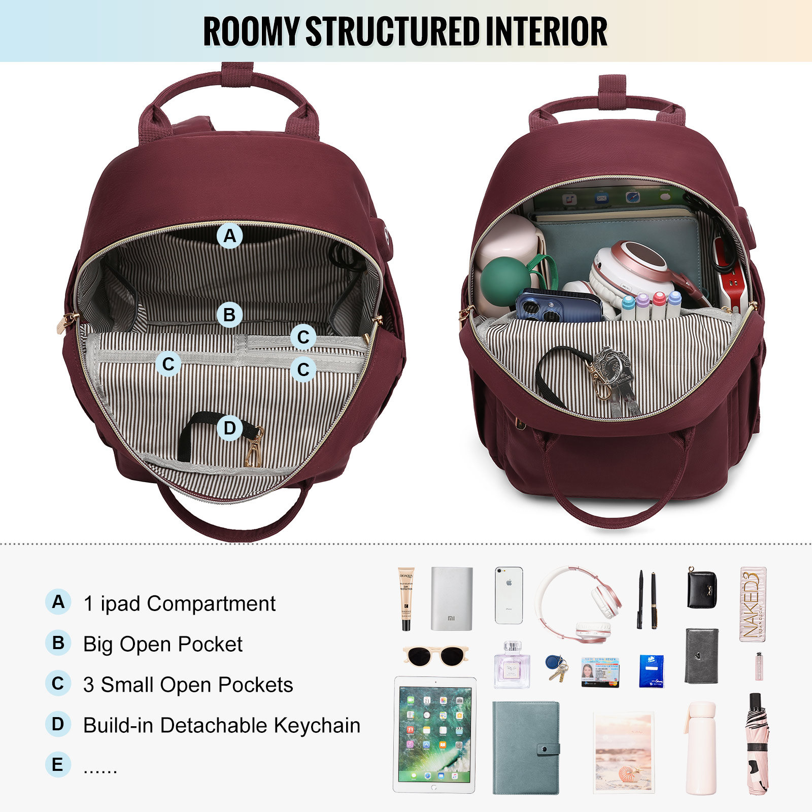 Lovevook Mini Backpack Purse for Women, Small Backpack Cute Fashion Daypack with USB Charging Port for Work Travel Daily Shopping Dating