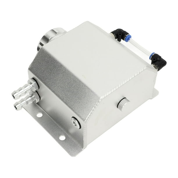 M Buder Tanque de Expansión de Refrigerante del Motor Universal de Aleación de Aluminio de 1 Litro Depósito de Desbordamiento Botella Plata para Vehículos de Alto Rendimiento y Reemplazo Automotriz