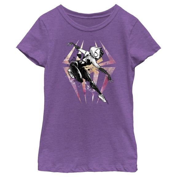 Girl's Spider-Man: Across the Spider-Verse Spider Gwen Sketch Graphic Tee Purple Berry X Large