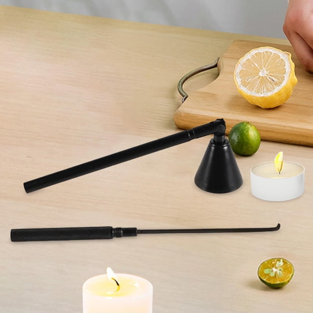 Extintor de velas Cubierta de mecha de vela Gancho de mecha de vela Cubierta de recortador de mecha Accesorios de velas Apagador de velas para velas Negro perfecl Apagavelas