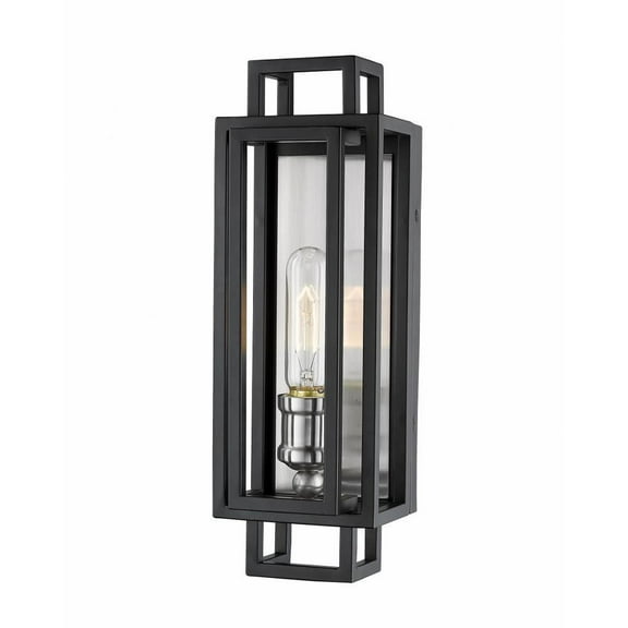 1 Light Wall Sconce in Transitional Style 4.75 inches Wide By 14 inches High-Black/Brushed Nickel Finish Bailey Street Home 372-Bel-4186044