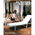 thumbnail image 3 of Aluminum Outdoor Chaise Lounge Chair with Wheels, 5-Position Poolside Lounger, 3 of 8