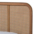 thumbnail image 5 of Baxton Studio Elston Mid-Century Modern Walnut Brown Finished Wood and Synthetic Rattan Queen Size Platform Bed, 5 of 11