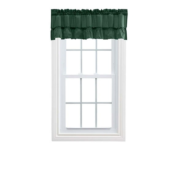 Ellis Stacey 1.5" Rod Pocket High Quality Fabric Solid Color Window Ruffled Filler Valance 54"x13" Harvest