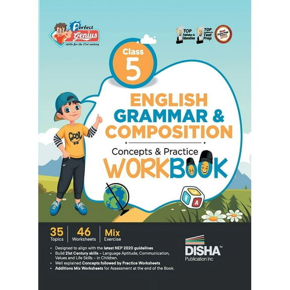 Perfect Genius Class 5 English Grammar & Composition Concepts & Practice Workbook Follows NEP 2020 Guidelines, (Paperback)