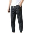 thumbnail image 2 of Casual Pants Men Straight Fit Jogger Pants Fashion Quick Dry Lightweight Workout Sweatpants Drawstring Hiking Trousers, 2 of 6