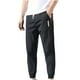 thumbnail image 2 of Pantalones casuales de moda para hombre, con bolsillos y tobillos, color liso, cintura elástica y cordón ajustable., 2 of 6