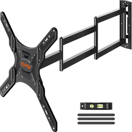 Long Arm TV Wall Mount for Most 26-65 Inch TVs, 37.4 Inch Long Extension TV Mount Swivel and Tilt, Max VESA 400x400mm, Full Motion Wall Mount tv Bracket Holds up to 77 lbs.