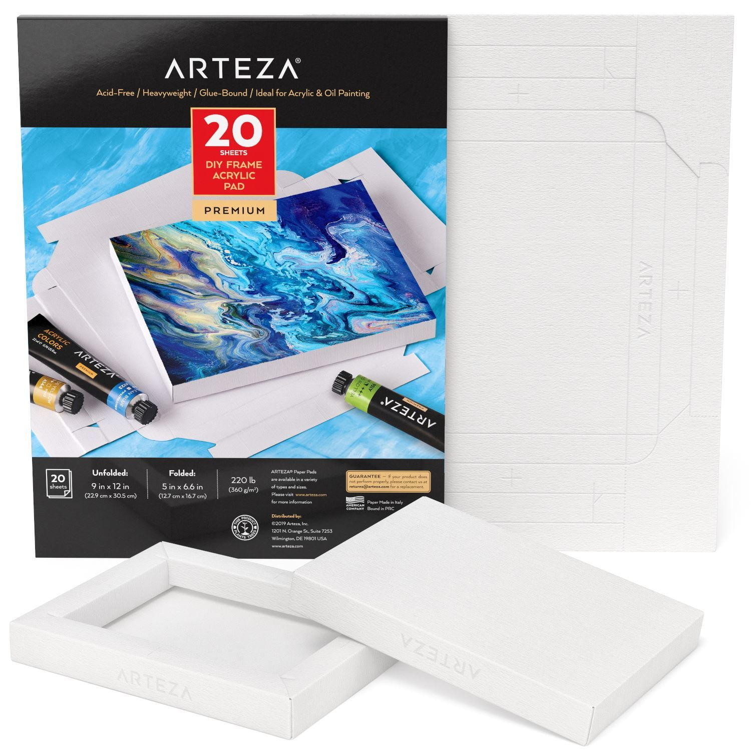 Arteza DIY Foldable 5x6.6' Canvas Frame, Acrylic - 20 Sheets