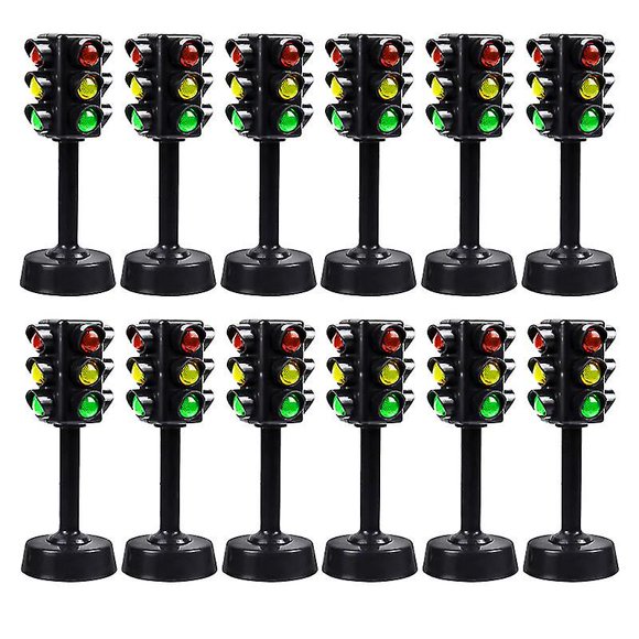 12 Pcs Modèles de Lampes de Circulation Mini Feux de Signalisation Décorations de Lampes de Signalisation Intéressantes___haute Qualité