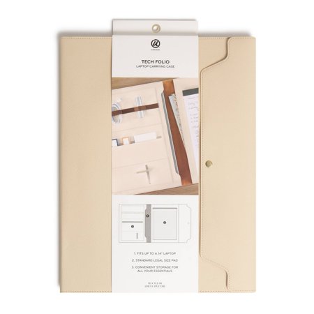 U Brands Vegan Leather Tech Folio - Cream