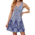 thumbnail image 3 of Fantaslook Summer Dresses for Women Casual V Neck Sleeveless Sundresses Floral Beach Short Dress with Pockets, 3 of 8