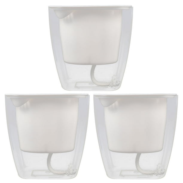 GOOHOCHY 3 macetas de riego automático de plástico para flores.