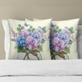 thumbnail image 3 of Hydrangea Flower Throw Pillow Cover Set of 2 16x16 Inch Vintage Blue Purple Floral Jar Watercolor Decorative Couch Pillow Cushion Case for Outdoor Patio Living Room Bedroom Decor, 3 of 6