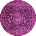 thumbnail image 1 of Ahgly Company Indoor Round Medallion Pink Traditional Area Rugs, 4' Round, 1 of 4