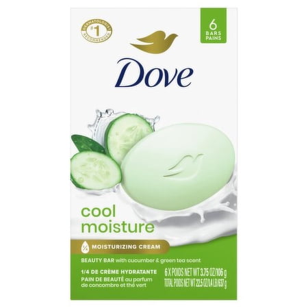 Dove Go Fresh Bath Bars Cool Moisture - 6-4 Oz