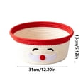 thumbnail image 3 of Twfbrm Christmas Gift Basket, 12 x 5 Inch Reusable Woven Basket with Snowman Form and Armless Handles Design, Holiday Decorative Woven Organizer Basket for Xmas Gifts, Home Decor, 3 of 7