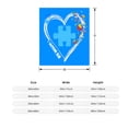 thumbnail image 3 of Durable Soft Flannel Blanket - Cozy Blue Heart & Puzzle Design Perfect for Sofa Travel Bed and Chair - Warmth & Style, 3 of 5