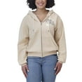 thumbnail image 4 of Women's WEAR by Erin Andrews Cream Philadelphia 76ers Plus Size Tonal Felt Patch Full-Zip Hoodie, 4 of 5