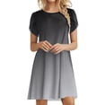thumbnail image 1 of Femmes Robe d'Été Robe de Jour Robes Manches Pétale Femmes Décontractée Robe Confortable Col Rond Plage Swing Sundress avec Adulte Vêtements Féminins Gris Taille XXL, 1 of 4