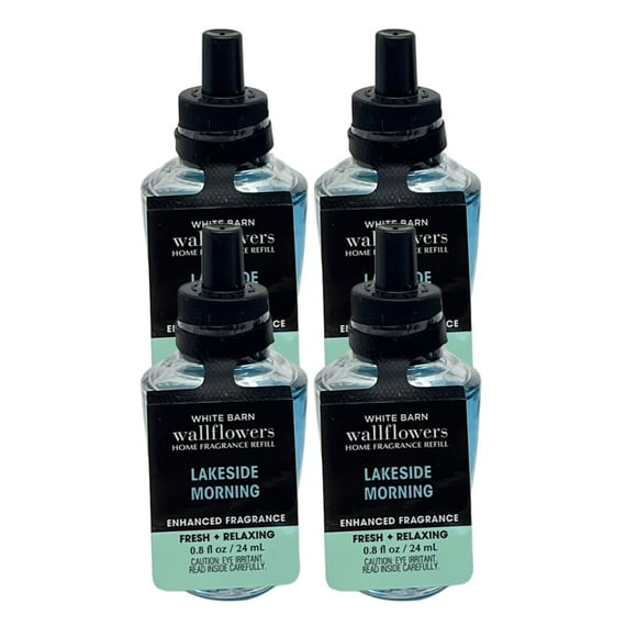 Bath & Body Works Recharges de Parfum d'Intérieur Wallflowers du Matin au Bord du Lac - Ensemble de 4