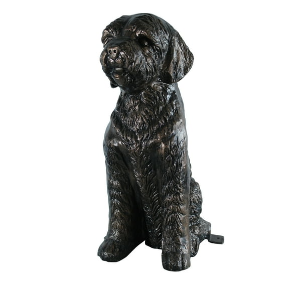 Nifao Aluminum Goldendoodle Dog Statue with Curly Fur Detail – Home Decor Sculpture, 21"L x 11"W x 27"H