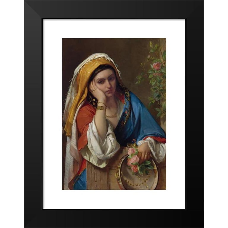 絵画 REVERIE 50 Jean François Portaels 11x14 Black Modern Framed Museum Art Print