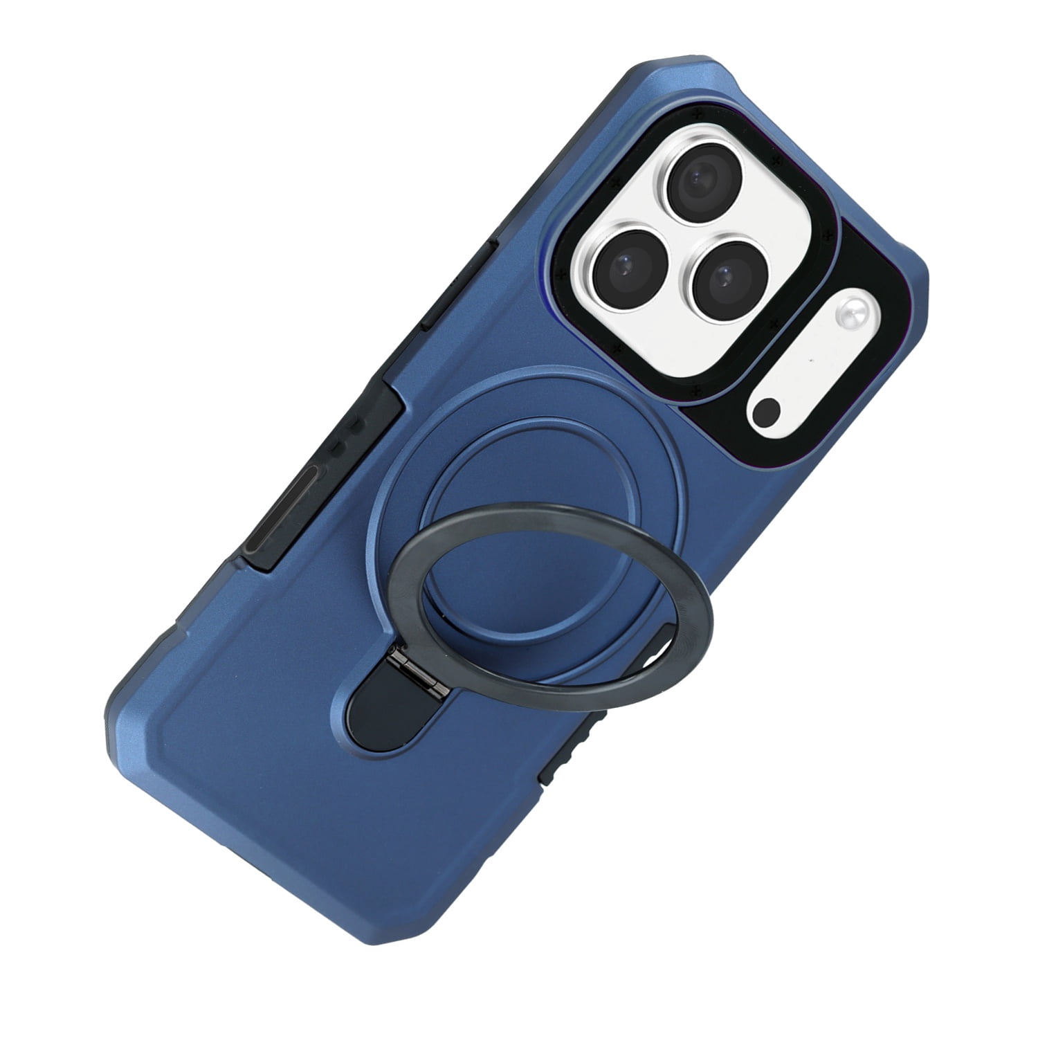 Rugged Hard PC Ring Stand Case for iPhone 17 Pro Max - Blue