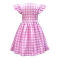 thumbnail image 6 of HAWEE Princess Pink Dress for Girls Pink Costume Plaid Sleeveless Sundress With Accessories Halloween Birthday Party, 6 of 6