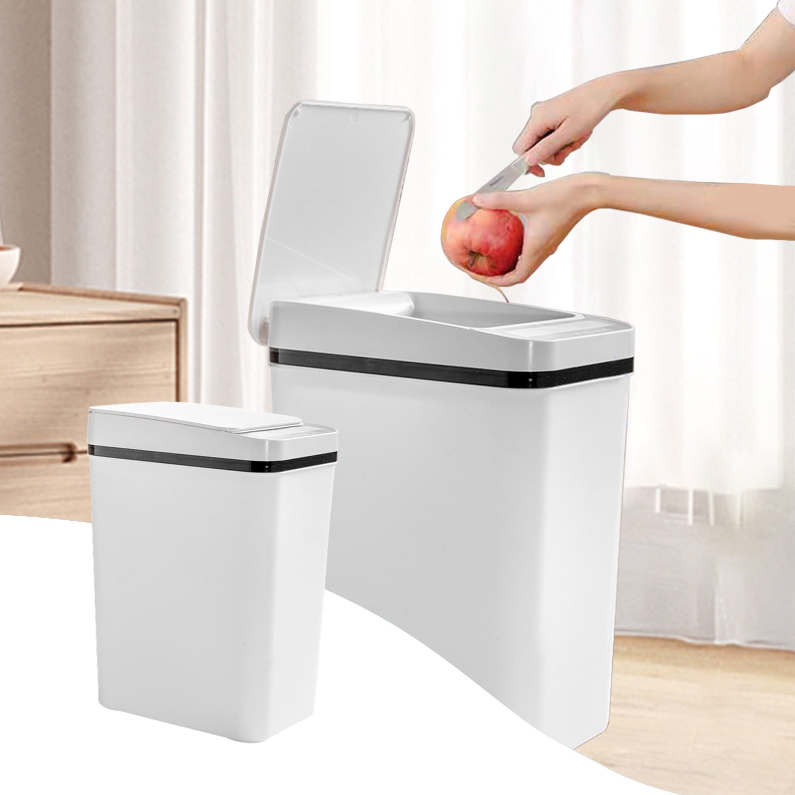 Kcavykas Home, Kitchen, Refrigerator Storage,Bathroom Smart Trash Can touchless Trash Can with Lid, intelligent induction Trash Bin, Large Capacity 12L for Laundry Living Room