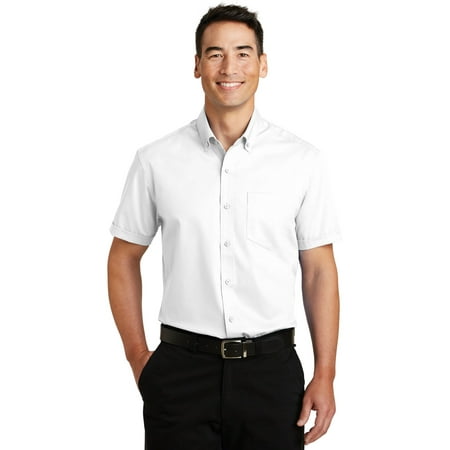 Port Authority® Short Sleeve Superpro™ Twill Shirt. S664 White S ...