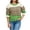 Green, variant on Women’s Striped Open Front Cardigan Long Sleeve Crew Neck Button Down Knit Sweater Retro Casual Wool Tops