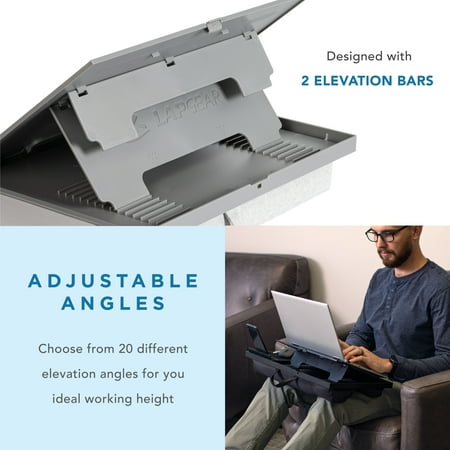 LapGear - Ergo Pro Adjustable Lap Desk for 15.6" Laptop or Tablet - Gray Herringbone
