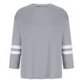 thumbnail image 4 of Blouse Polyester à Manches Longues Col Rond Couleur Unie Décontractée pour Femmes (Gris, P), 4 of 5