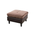 thumbnail image 4 of Pon Living Chocolate Mirofiber Sectional Sofa, Convertible Couch for Small Apartment, 4 of 7