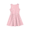 thumbnail image 4 of Abcomgle Summer Dress for Girls 10-12 Casual A-Line Sleeveless Midi Dress Polka Dot Pleated Crew Neck Swing Sundressess for 2-14t Kids,Pink,7-8Years, 4 of 4