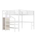 thumbnail image 6 of QZYeYun Metal Stairway Queen Loft Bed with L Shaped Desk and Built-in Wardrobe, White, 6 of 8