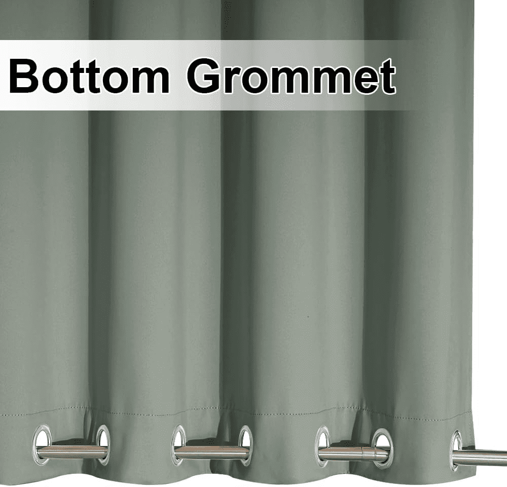 NICETOWN Blackout Outdoor Curtains for Waterproof Thermal Winddproof Top & Bottom Grommet Drapes, W52 x L84, Set of 2, Greyish Green