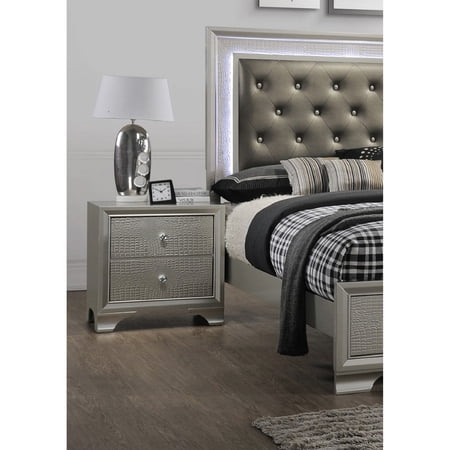 Nightstand with Two Spacious Drawers / Bedside Arrangement / Durable Solid Build