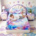 thumbnail image 3 of Manfei Ocean Axolotl Twin Fitted Sheet,Colorful Amphibian Bedding,2-Piece,1 Fitted Sheet and 1 Pillowcase, 3 of 6