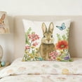 thumbnail image 4 of Easter Wreath Easter Pillow Rabbits Patterns Throw Pillow Cases Decorative Cushion Covers for Sofa Couch Home Easter Decor New, A, 4 of 6