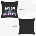 thumbnail image 6 of Set of 2 18x18in Throw Pillow Covers - Bold Neon " 50% OFF AND HELLWAYS " Design Perfect for Couch Bed or Car Decor, 6 of 8