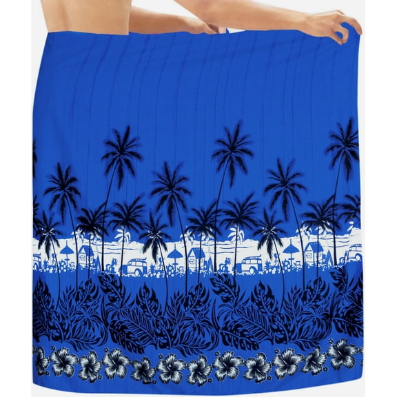 HAPPY BAY Men's Pareo Swim Trunk Vacation Sarong Beach Wrap One Size Lapis, Beach Summer Vacation Party