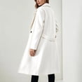 thumbnail image 6 of Trikvn Long Wool Blend Pea Coat for Women Notched Lapel Belted Waist Double Breasted Long Sleeve Elegant Overcoat with Pockets Winter Dressy S-3XL, 6 of 6