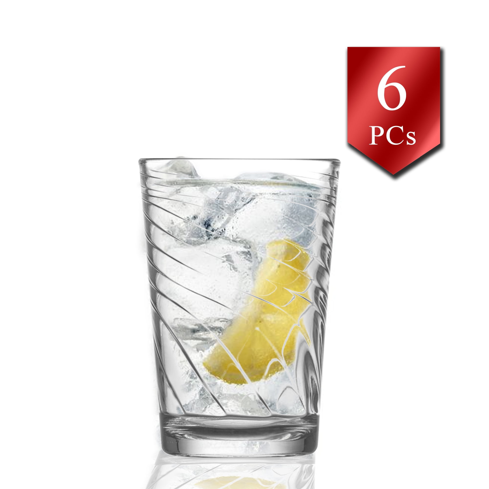 Water Drinking Glass Set of 6, Kitchen Glassware Set, 7 oz
