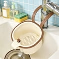 thumbnail image 5 of Hanging Sink Drain Basket 2-Pack (Pink + Brown), Strainer Basket Faucet Hanger, Effective Waste Filtering Detachable Multi-Purpose Strainer, by Kingtowag, 5 of 8