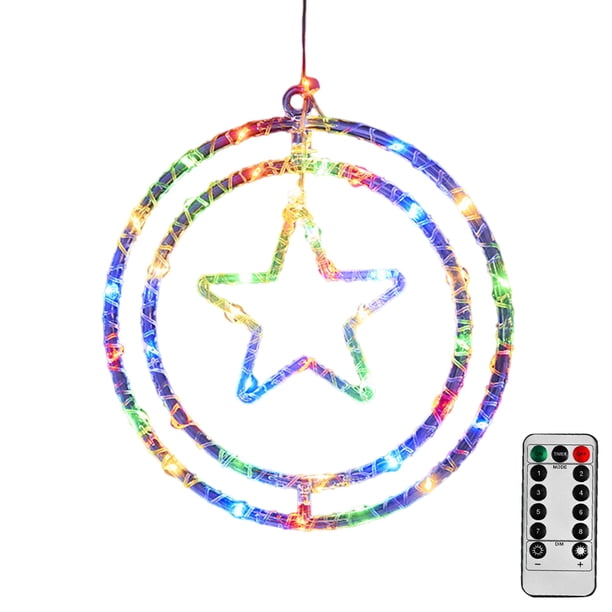 Luces Decorativas para Árboles Navidad Navideñas Ventanas Control Remoto Alimentado Por USB Rojo