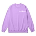 thumbnail image 3 of Baqcunre Women's Sweaters Women's Long Sleeved Letter Powherful Print Long Sleeved Sweater Crewneck Sweatshirts Fall Outfits Women Trendy Purple XL, 3 of 7