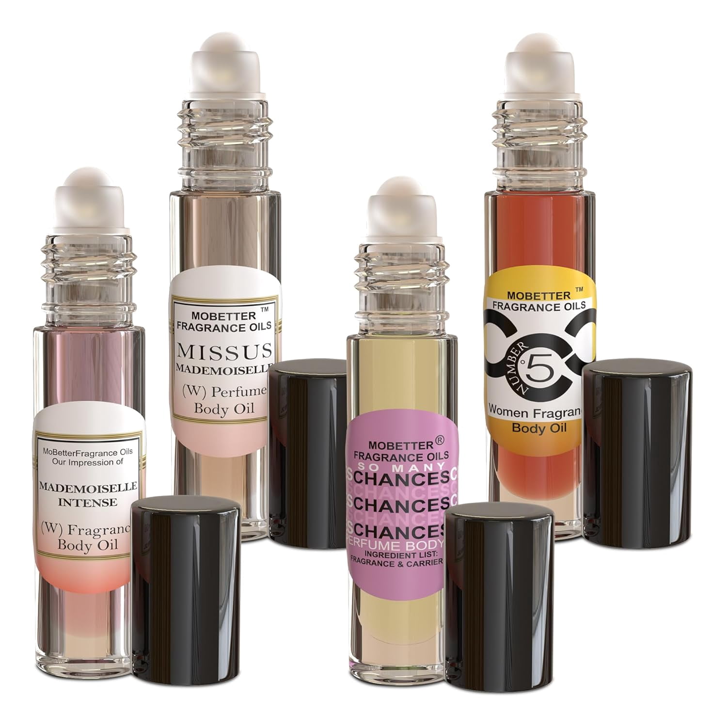 MOBETTER FRAGRANCE OILS Designer Influence Women Perfume Dupes Set Body Oil, Uncut, Travel Size
